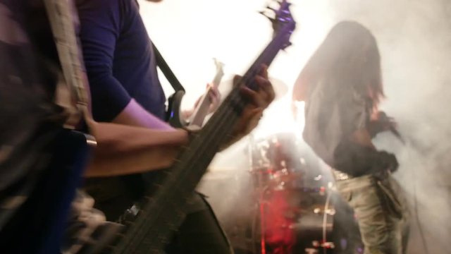 Rock band perfomance on one of the scenes