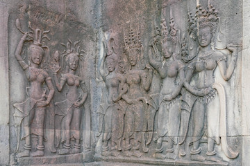 アンコールワットの彫像