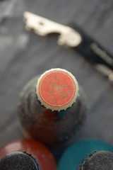 Dusty old bottles from last year;s party ready to be opened