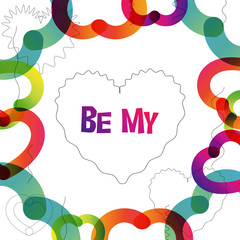 Be My Valentine instagram card in a trendy gradient colors
