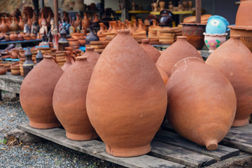 Set of large wine jugs