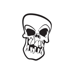 Cute skull line art. Isolated vector illustration.