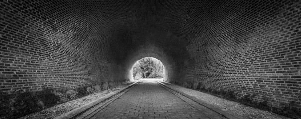 tunnel black and white