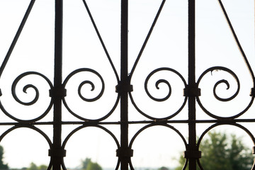 wrought iron bars on the windows in the old church