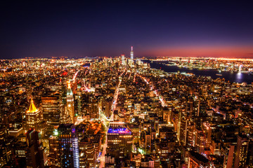 New York City landscape in evening