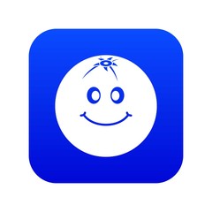 Smiling fruit icon digital blue for any design isolated on white vector illustration