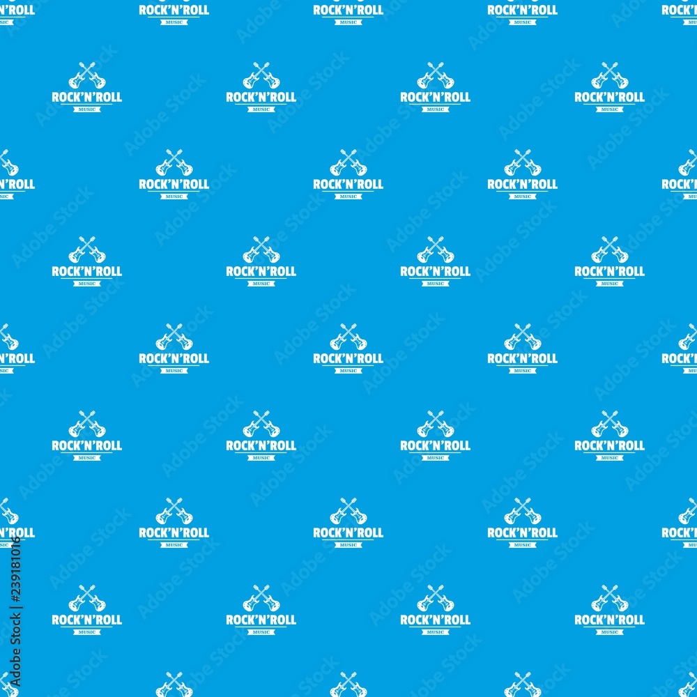 Poster rock n roll pattern vector seamless blue repeat for any use