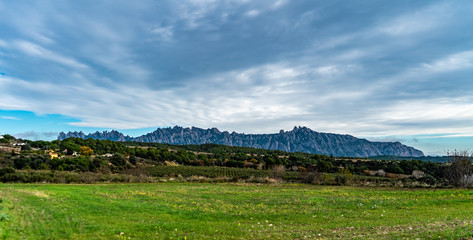 Montserrat mountain panoramic view, Barcelona