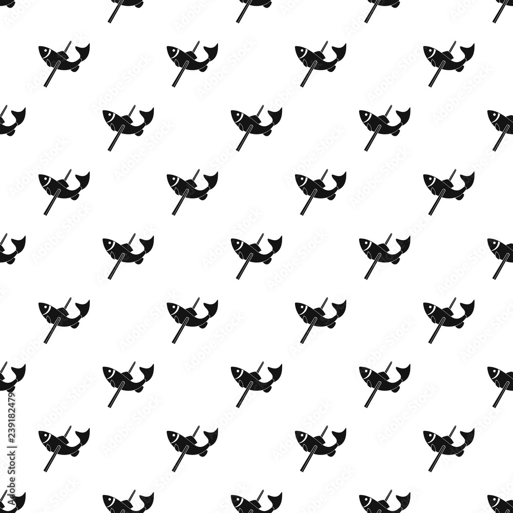 Poster fishing pattern vector seamless repeating for any web design