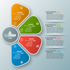 Abstract 3D Paper Infographics. Business template .Vector illustration