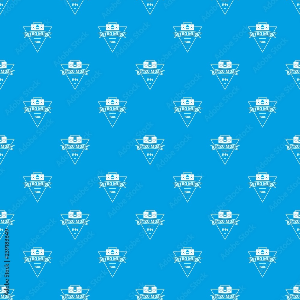 Poster retro music pattern vector seamless blue repeat for any use