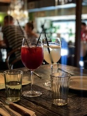 drinks in glasses