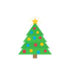 Christmas Tree with Traditional Decorations Star