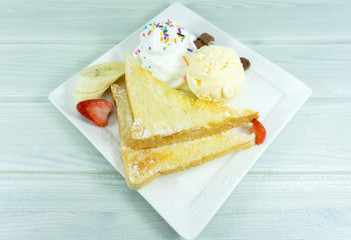 on a black stone floor table, Top view with copy space for your text.