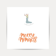 Greeting Card with christmas toys lettering Template