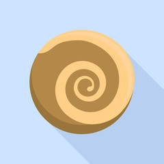 Choco swirl biscuit icon. Flat illustration of choco swirl biscuit vector icon for web design