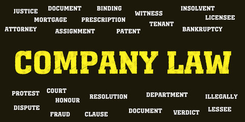 company law Words and tags cloud