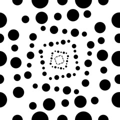 Circle spots scatter geometric black and white texture seamless pattern abstract background vector illustration