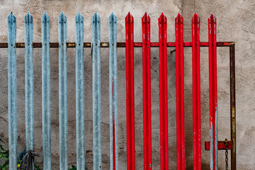 Metal Fence Painted Red