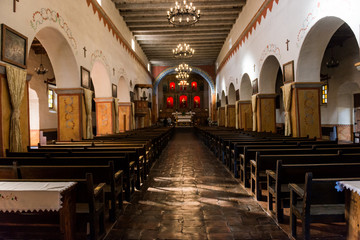 Interior of the mission of San Juan Bautista, California, USA.