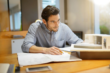 architect working in an office