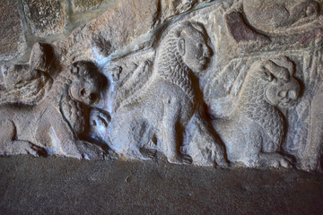 Chennai, Tamilnadu - India - September 09, 2018: Stone Sculptures