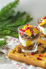 Delicious healthy holiday breakfast concept.