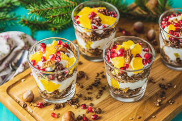 Delicious healthy holiday breakfast concept.