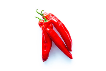 red pepper on a white background.