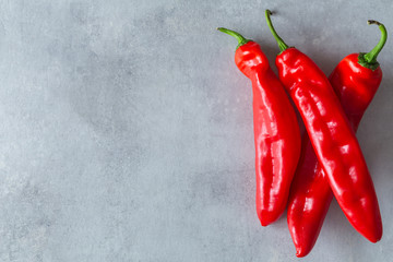 red pepper on a table top with free space for text
