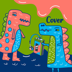 cute dinosaur illustration as vector for baby tee print - Vector