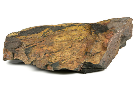 Iron Ore From Oued Zem, Morocco Isolated On White Background