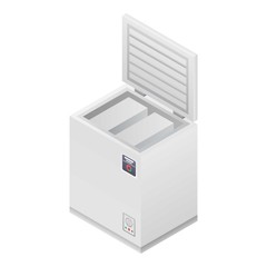 Home deep freezer icon. Isometric of home deep freezer vector icon for web design isolated on white background