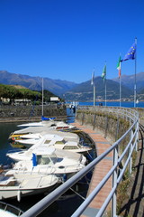 Segelboote, Schiffe, im kleinen Hafen von Colico, am Comer See, Italien