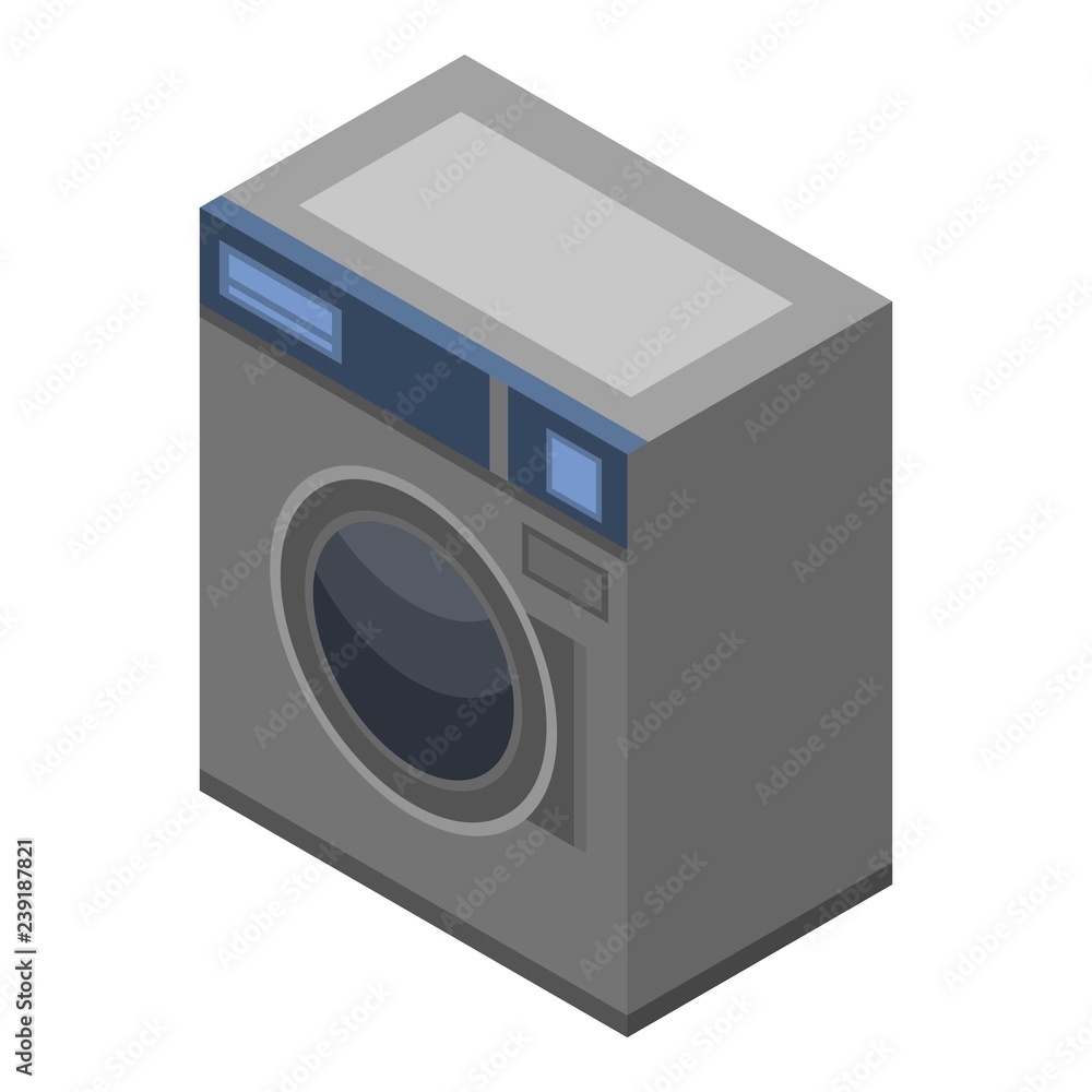 Poster automatic wash machine icon. isometric of automatic wash machine vector icon for web design isolated