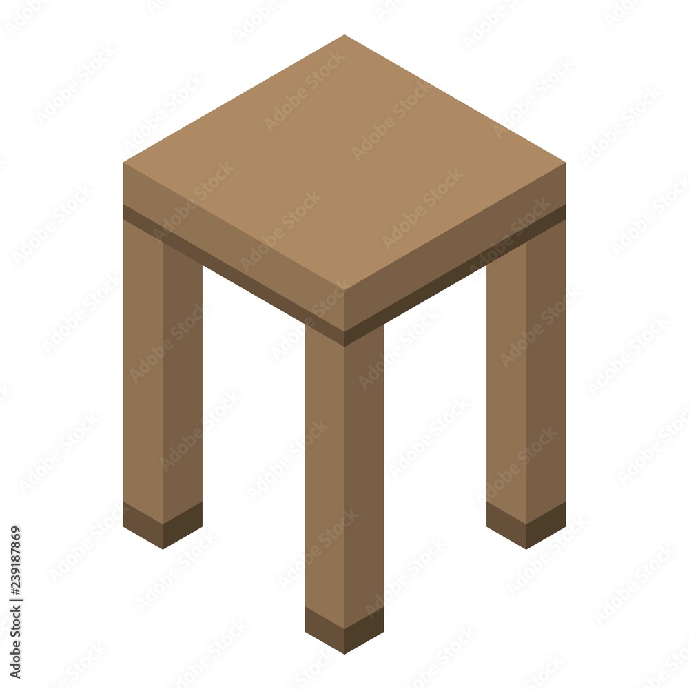 Poster backless stool icon. isometric of backless stool vector icon for web design isolated on white backgr