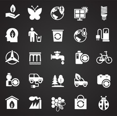 Fototapeta premium Ecology icons on white background for graphic and web design, Modern simple vector sign. Internet concept. Trendy symbol for website design web button or mobile app