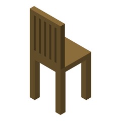 Wood chair icon. Isometric of wood chair vector icon for web design isolated on white background