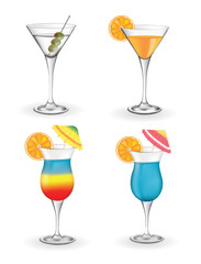 Cocktails set. vector illustration