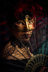 Masked Woman at a Masquerade Ball
