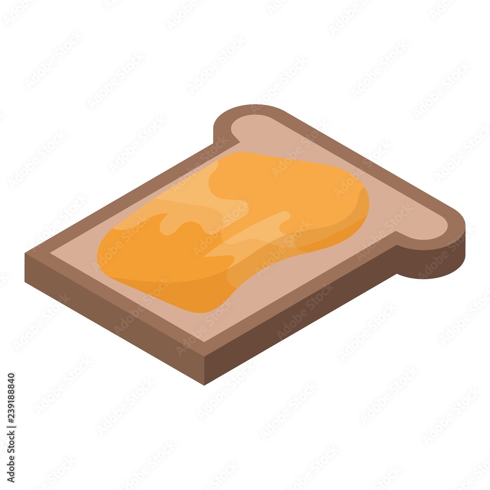 Poster honey on bread icon. isometric of honey on bread vector icon for web design isolated on white backgr