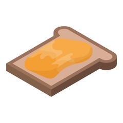 Honey on bread icon. Isometric of honey on bread vector icon for web design isolated on white background