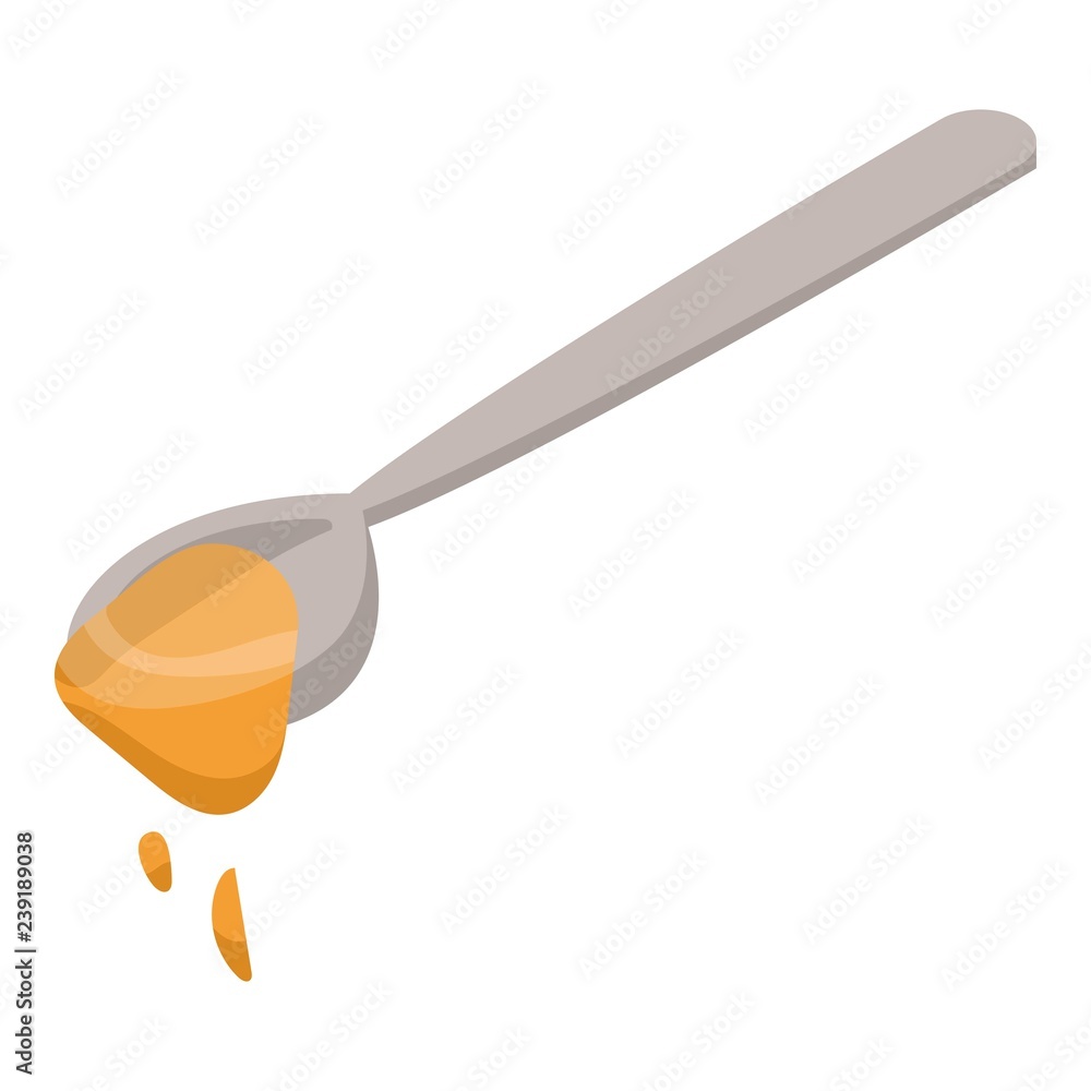 Poster spoon of honey icon. isometric of spoon of honey vector icon for web design isolated on white backgr