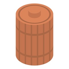 Wood honey barrel icon. Isometric of wood honey barrel vector icon for web design isolated on white background