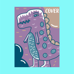 cute dinosaur drawn as vector for kids fashion – Vector