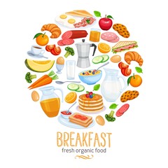 Breakfast banner, food design