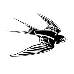 Swallow icon. Flat illustration of swallow vector icon for web