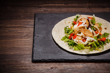 Kebab - grilled meat and vegetables