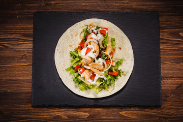 Kebab - grilled meat and vegetables