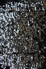 metallic sparkling sequins scales background, round sequins in fashion dress,